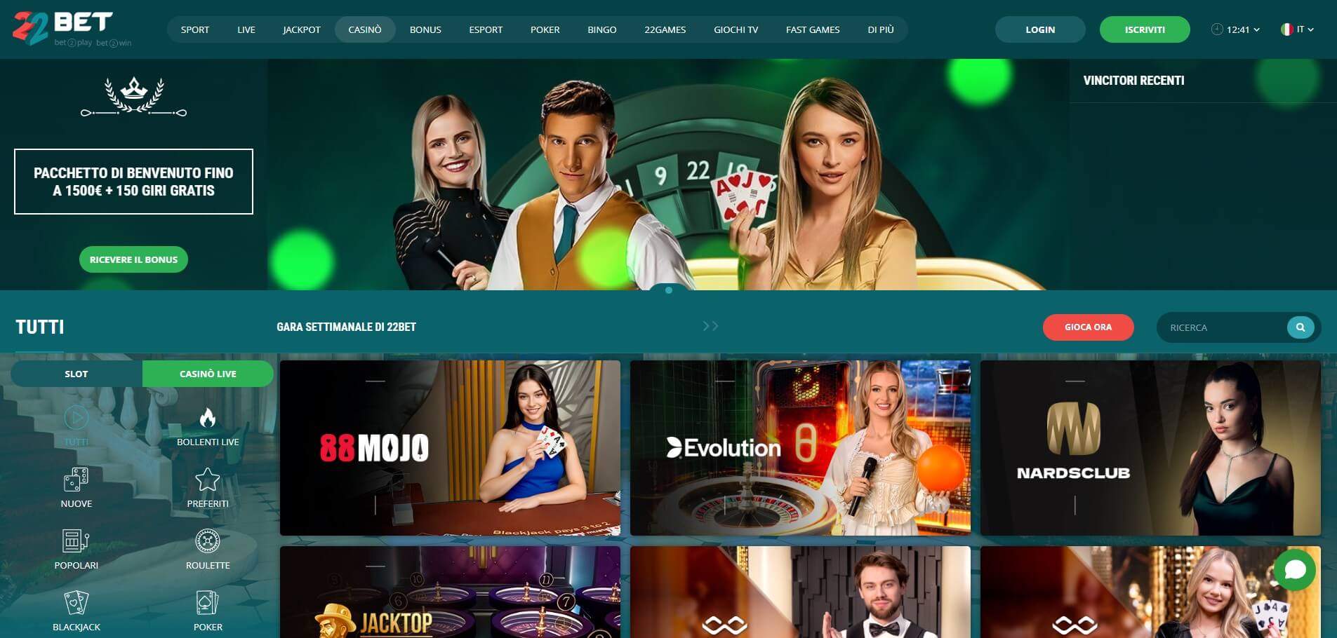22Bet Online Casino