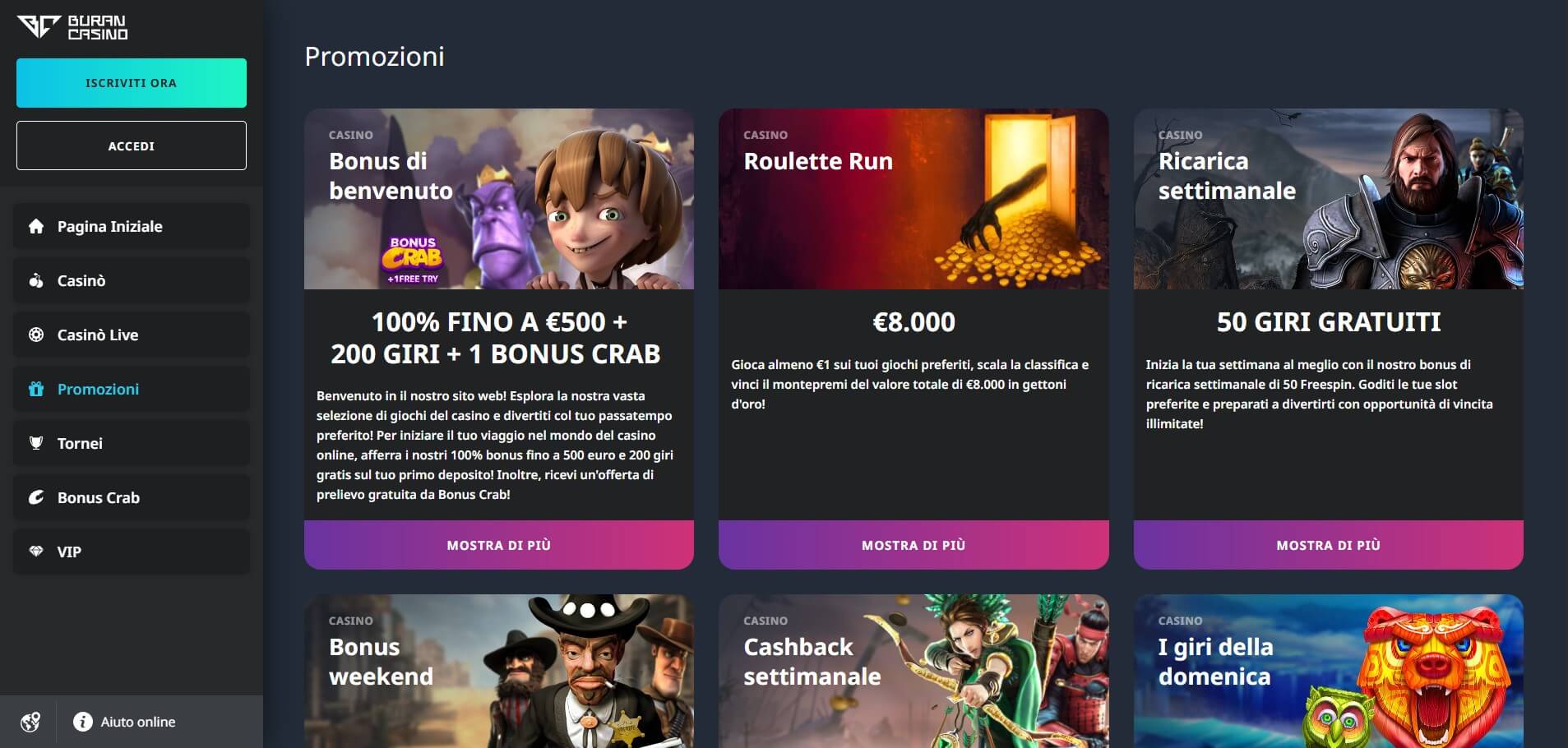 BuranCasino Bonus