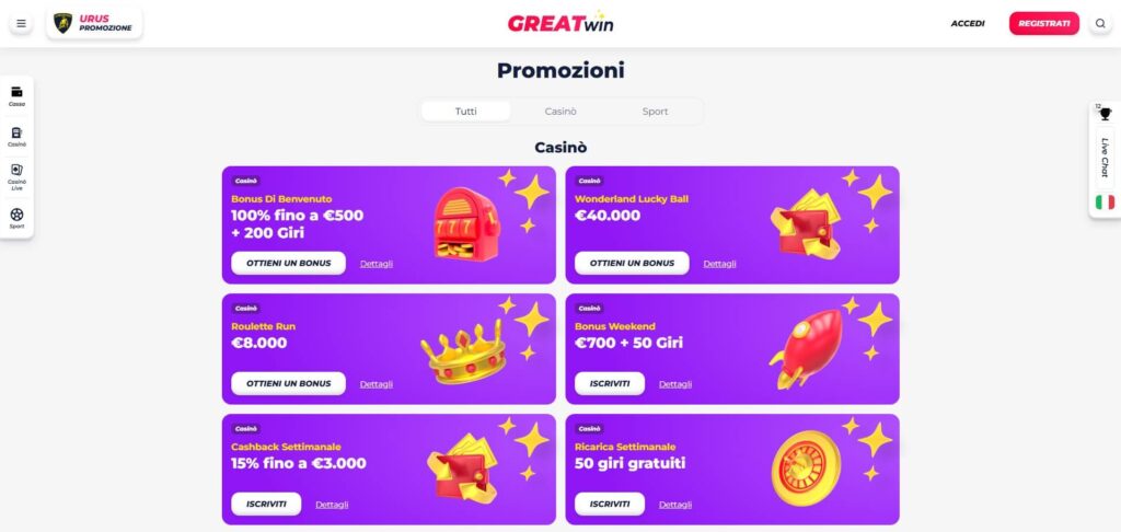 GreatWin Casino Bonus