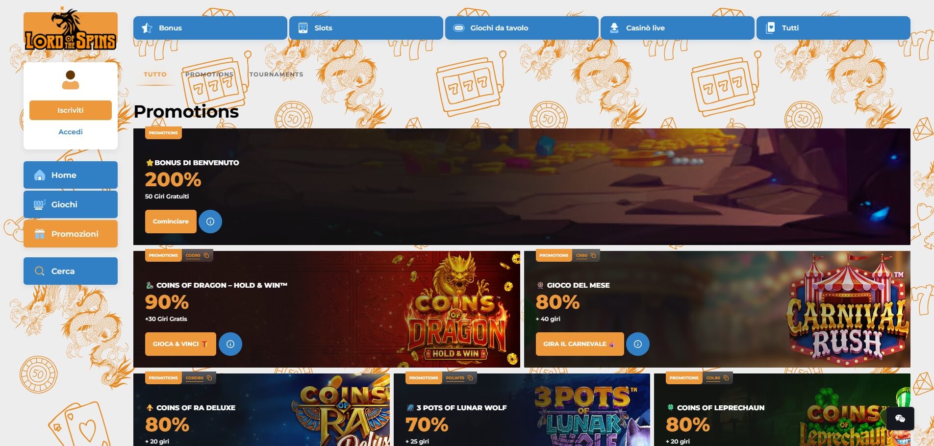 Lord of the Spins Casino Bonus